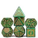 Cusdie 7Pcs/Set DND Dice Set D&D Polyhedral Dice for TTRPG Dungeons and Dragons Pathfinder Role Playing Dice Games RPGs(Green Druid)