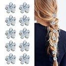 10 Stück Mini Diamant Haarspangen,Kleine Haarspangen Blumen-Haarspangen Haarschmuck für Damen, Mädchen,süße Mini-Haarspangen,Haarspangen für Foto, Alltag, Party, Hochzeit (Blau)