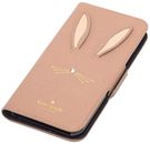 Funda folio de cuero Kate Spade NY 256409 Bunny Rabbit aplique iPhone 7/8 Plus