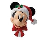Department 56 Disney Mickey Mouse Santa Hat Sculpted Tree Topper, 7 Inch, Multicolor