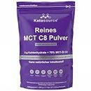Reines C8 MCT-Pulver | 4-facher Keton-Boost im Vergleich zu anderen MCTs | Null Kohlenhydrate | Unterstützt Keto & Fasten | Vegan, sicher und glutenfrei | Geschmacksneutral | 500g Beutel | Ketosource