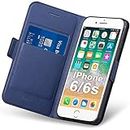 Aunote iPhone 6/6S Case, iPhone 6/6S Phone Cases, Slim Flip/Folio Folding Cover - Wallet Style: Made of PU Leather Shell (Lightweight) and TPU Inner - Full Protection for Apple 6/6S. Blue