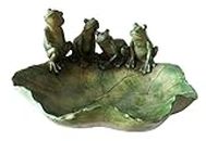 Meadowstone Lane Frogs on a Lily Bowl Sculpture for Home, Patio, Lawn, Yard, Terrace & Outdoor Decorations - Figurine for Garden Ornament & Yard Decor - Housewarming Garden Gifts