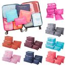 6X Packing Cubes Travel Pouches Luggage Organiser Clothes Suitcase Storage Bag