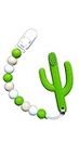 Pickle & Olive Baby Teether Cactus Toy - Infant Training Toothbrush - With Matching Pacifier/Binky/Soother Clip - Teething Relief