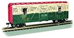 Bachmann Trains - 40' Animated Stock Car - Christmas NP&S® #12040 with Reindeer - HO Scale, Silver