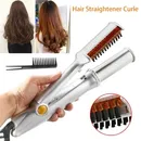 Hair Curling Iron Max 2-Way Rotating Hair Curler 2 In 1 Hair Curler Straightener Brush Smoothing