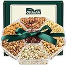 Simple Orchards Gourmet Nuts Gift Basket - 7 Sectional Platter With a Variety of Freshly Roasted Nuts - Beautifully Packaged Gift for Birthday, Sympathy, Halloween, Thanksgiving, Christmas, Hanukkah