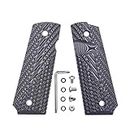 BESTWEST 1911 G10 Grips, Full Size (Government/Commander) - Ambi Safety Cut - OPS Texture Grey/Black