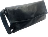 Black Leather Handbag Clutch EMMY LONDON Bridal Design UK Import CLEARANCE PRICE