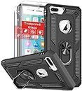 SunRemex for iPhone 8 Plus Case, iPhone 7 Plus Case, iPhone 6/6s Plus Case with HD Screen Protector & Kickstand, [Military Grade] for iPhone 8/7/6/6s Plus 5.5". (Black)