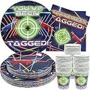 Laser Tag Birthday Party Supplies - (Serves 24) - Dinner Plates, Dessert Plates, Cups, Napkins. Laser Tag decorations for Kids, Boys, Girls and More.