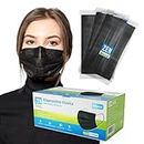 Zen Mask 50pcs Individually Wrapped Disposable Mask 3 Layers Daily Use Anti Dust Face Masks with Elastic Ear Loop - Packed in Color Box, Shipped from Australia - Black