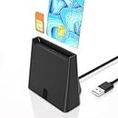 2-in-1 SIM Card Reader, Smart Card Reader Dual Slots CAC Card Reader for Common Access CAC/SIM/ID/IC Bank/Health/Insurance/e-Tax/Contact Chip Card, Compatible with PC, Laptop - Windows/Vista/7/8/11