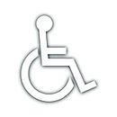 AV White Handicap Wheelchair Logo, Handicap Decal