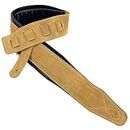 Walker & Williams C-22-SB New Handmade Super Soft Tan Signature Napa Leather 3" Wide Guitar Strap For Acoustic, Electric, And Bass Guitars