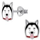 Aww So Cute 925 Sterling Silver Hypoallergenic Husky Dog Stud Earrings for Babies, Kids & Girls | Diwali Gift | Comes in a Gift Box | 925 Stamped with Certificate of Authenticity | ER1624