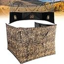 Lenotos 3-Panel Throwdown Ground - Low-Noise 2-3 Person Pop Up Ground Blind for Deer Duck Turkey, Lightweight Durable - Compact Easy - Ground Peg Included(Camo) - A-1004