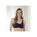Plus Size Women's Bestform 5006014 Comfortable Unlined Wireless Cotton Stretch Sports Bra With Front Closure by Bestform in Black (Size 46)