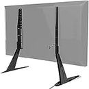 Hemudu Universal Table Top TV Stand Base VESA Pedestal Mount TV Legs for 27 inch to 55 inch LCD LED Plasma Flat Screen TVs with Cable Management and Height Adjustment tv Legs,Holds up to 125lbs