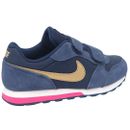 Nike MD Runner Girls Kids Shoes Trainers UK Size 13.5  Navy / Gold  Strap Up