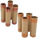 J Mark 40 Count Assorted Cartridge-Style Preformed Coin Roll Wrappers, Made in USA, 10 Each of Quarter, Penny, Nickel and Dime Rollers and J Mark Coin Deposit Slip