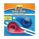 BIC Wite-Out Brand EZ Correct Correction Tape, 39.3 Feet, 2-Count Pack of White Correction Tape, Fast, Clean and Easy to Use Tear-Resistant Tape Office or School Supplies