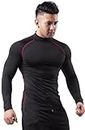 Men'S Compression Shirt All-Match Compression Shirt Men'S Long Sleeve Fall Crew Neck Shirt Long Sleeve Men'S Casual Elasticity Workout Sports Shirt Men'S Daily Wear And Tear E-Plush Red XXL