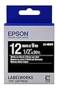 Epson LabelWorks Standard LK (Replaces LC) Tape Cartridge ~1/2" White on Black (LK-4BWV) - For use with LabelWorks LW-300, LW-400, LW-600P and LW-700 label printers