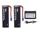 sea jump 2 X 7.4V 2700mAh 10C Lipo Battery Replacement with 2in1 Battery Charger for Hubsan X4 H501S H501C H501A H501M H501S W H501S pro FPV Quadcopter to Increase The Flight time(40mins)