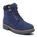 LOUIS STITCH Men's Italian Suede Leather High Ankle Long Boots Handcrafted Back Cushion Style Shoes for Biking Hiking Horseriding (Persian Blue) (SULBTBCBU_GE) (Size-9 UK)