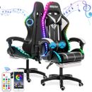 Gaming Chair Massage with Speakers bluetooth Ergonomic Office Chair w/ LED HOT