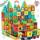 Magnetic Tiles, 100PCS Building Blocks, Magnets Building Set, STEM Toys Christmas Toy Gift for Kids Boys and Girls