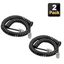 Telephone Cord, 4Feet Uncoiled Phone Cord Works with All Corded Landline Phones,Handset Cord, Universally Compatible,for Use in Home or Office, Telephone Accessory, Black, 2 Pack