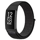 AVOD Nylon Watch Bands Compatible with Fitbit Charge 4/Charge 3/SE, Soft Replacement Wristband Breathable Sport Strap with Band for Women Men (Black)