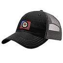 Speedy Pros Sport Curling USA Flag Embroidery Unisex Adult Snaps Cotton Richardson Front and Mesh Back Cap Hat - Black/Charcoal