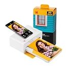 Kodak Dock Plus PD460, stampante fotografica portatile per smartphone, stampa istantanea, 10 x 15 cm, iOS e Android, Bluetooth & Docking, confezione da 80 + 10 carte fotografiche, giallo e