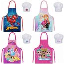 Kids Apron Chef Hat Set Childrens Cooking Baking Aprons For Boys Girls