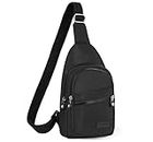 Small Sling Bag Crossbody Sling Backpack for Women, Chest Bag Daypack Fanny Pack Cross Body Bag for Hiking Traveling Outdoors - Black