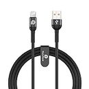 iPhone Charger Cable | 1.2M USB-A to Lightning Cable | MFi Certified | Durable Braided Design | Fast Charging & Sync | Compatible with iPhone 14, 13, 12, 11, X, 8, 7, 6 Series - Sleek Black