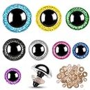 160pcs Large Safety Eyes for Amigurumi Glitter Eye for Stuffed Animals for DIY Dolls Puppets Bear Crafts Animals Amigurumi Making Supplies(Colorful A)