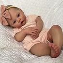 Zero pam Reborn Baby Puppe Lebensechte Babypuppen Silikon Baby Mädchen Babypuppe Wie Echtes Baby (Light pink)