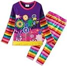 DXTON Little Girls Outfit Set Casual Long Sleeve T-Shirt Tops and Leggings Pants 2Pcs Clothes Sets For 3-12 Years FL328-4T