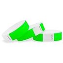WristCo Neon Green Tyvek Wristbands for Events – 500 Count – Tamper-Proof Design & Fluorescent Color Prevent Reuse – Premium-Grade Bracelets for Hospital & Medical ID, Party & VIP Identification