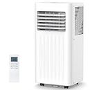 COWSAR 8,000 BTU Portable Air Conditioners with Remote, Portable AC Unit Cools Up to 350 Sq.Ft, Built-in Cool, Dehumidifier, Fan, Sleep Modes, Room Air Conditioners with LED Display/Swivel Wheels