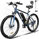 HITWAY Electric Bike for Adults, 26" × 2.125/3.0/4.0 Fat Tire E Bike 12Ah/15Ah Removable Electric Bike, 500W/750W Mountain Bike Snow Beach Bicycle with 7 Gears