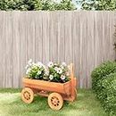 DCRAF Home & Garden - Wagon d�écoratif en bois massif de sapin 70 x 43 x 54 cm