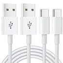 2Pack 1.8M USB C Charger Cable, USB to USB C Cable Fast Charging Compatible for iPhone 15, Samsung Galaxy S23 S22 S21 Note 10 9 8, Huawei, Google Pixel, Sony Xperia-White
