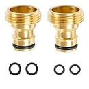 iBamso 3/4 Inch Male Thread Brass Quick Connector,Garden Hose Quick Connector Tap Connectors for Home Garden Hose Parts Connectors and Garden Spray Guns (2 Pack)