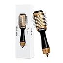 Alan Truman Blow Dryer Brush, Volumizer for Hair Styling with 3 Temperature and Speed Adjustments for Smooth & Shine Hair, Light Weight and Easy Use Gives Salon Like Hair Styling at Home, Gold Ceramic